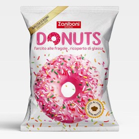 DONUT FRAGOLA ripieno FRAGOLA 60G x 18 PEZZI - ZANIBONI