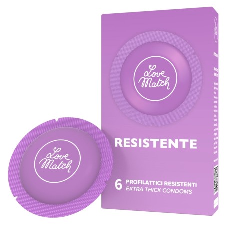PRESERVATIVI RESISTENTE- LOVE MATCH 6 PEZZI