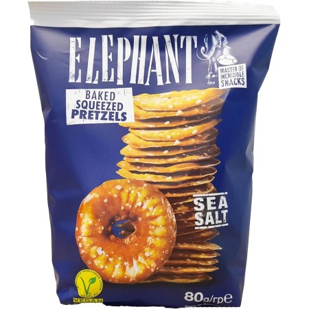 Elephant Squeezed Pretzels Sea Salt 80gr x 20pz