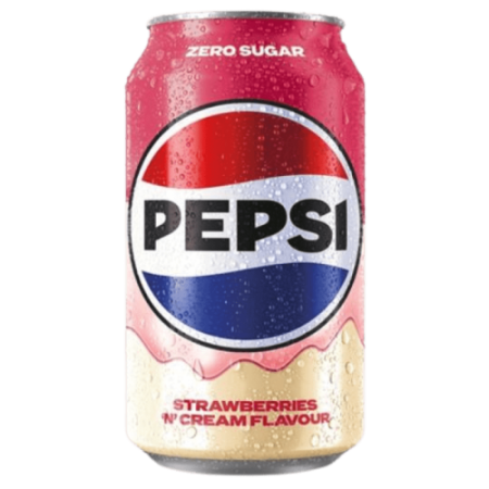 PEPSI STRAWBERRY & CREAM ZERO SUGAR 330ML 24 LATTINE