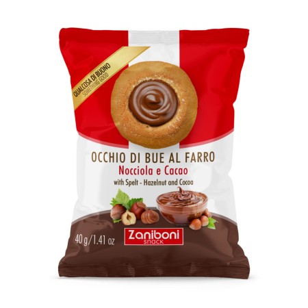 Occhi di Bue al Farro: NOCCIOLA (cartone da 26 pezzi) 40G - ZANIBONI