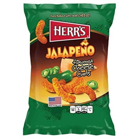 HERR'S JALAPENO CHEESE CURLS 28GR X 42pz