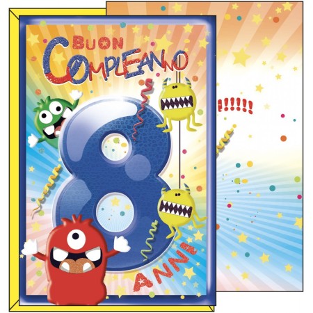 BIGLIETTI AUGURI 8° COMPL. BIMBI E MOSTRI 6 PEZZI