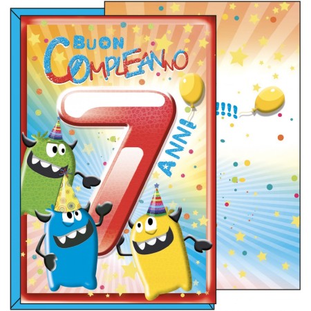 BIGLIETTI AUGURI 7° COMPL. BIMBI E MOSTRI 6 PEZZI