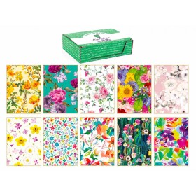 CARTA DA REGALO 100 FOGLI  FIORI 10X10