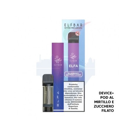 ELFBAR ELFA DEVICE + POD BLUEBERRY COTTON CANDY 20 MG
