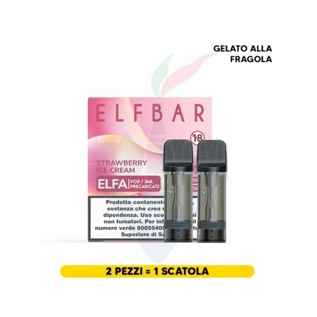 ELFBAR ELFA 2ML PREFILLED POD STRAWBERRY ICE CREAM (2 PEZZI) 20 MG
