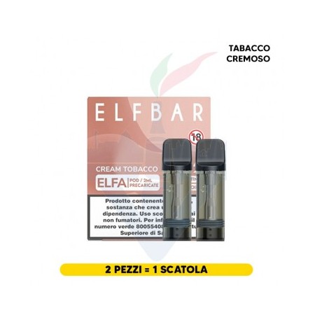 ELFBAR ELFA 2ML PREFILLED POD CREAM TOBACCO (2 PEZZI) 20 MG