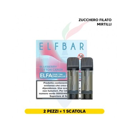 ELFBAR ELFA 2ML PREFILLED POD BLUEBERRY COTTON CANDY (2 PEZZI) 20 MG