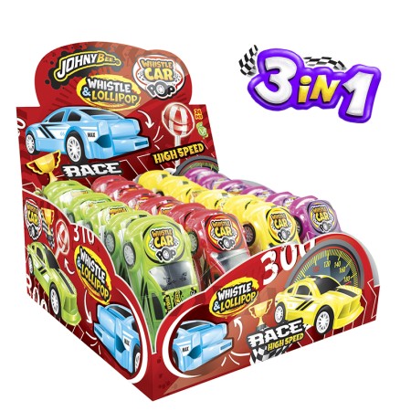 JOHNY BEE WHISTLE CAR POP 3 in 1 10GR X 24 PEZZI - COD 232