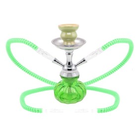 NARGHILE' Atomic Water Pipe 25 cm 2 Tubes Pumpkin Green 0230329