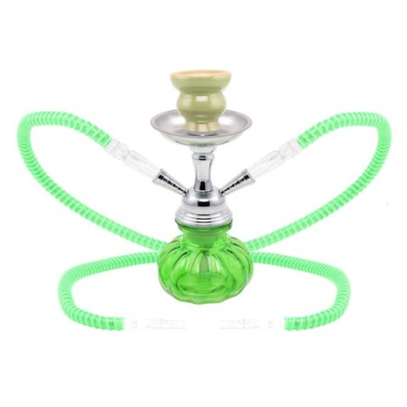 NARGHILE' Atomic Water Pipe 25 cm 2 Tubes Pumpkin Green 0230329