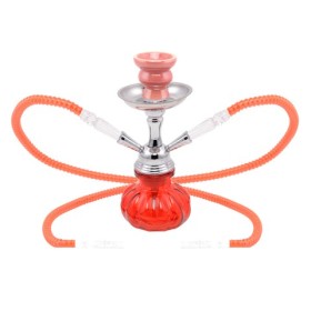 NARGHILE' Atomic Water Pipe 25 cm 2 Tubes Pumpkin Red 0230330