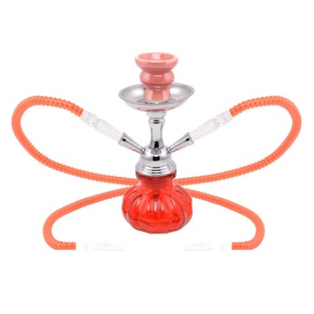 NARGHILE' Atomic Water Pipe 25 cm 2 Tubes Pumpkin Red 0230330