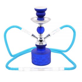 NARGHILE' Atomic Water Pipe 25 cm 2 Tubes Bricks Blue 0230737