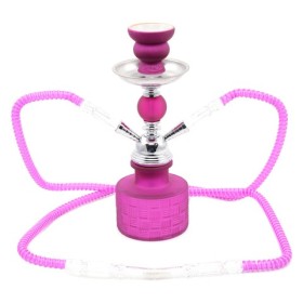NARGHILE' Atomic Water Pipe 25 cm 2 Tubes Bricks Pink 0230740