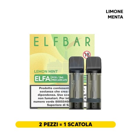ELFBAR ELFA 2ML PREFILLED POD LEMON MINT (2 PEZZI) 20 MG