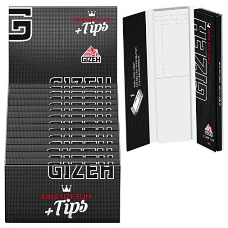 GIZEH EXTRA FINE BLACK KS SLIM +TIPS 26