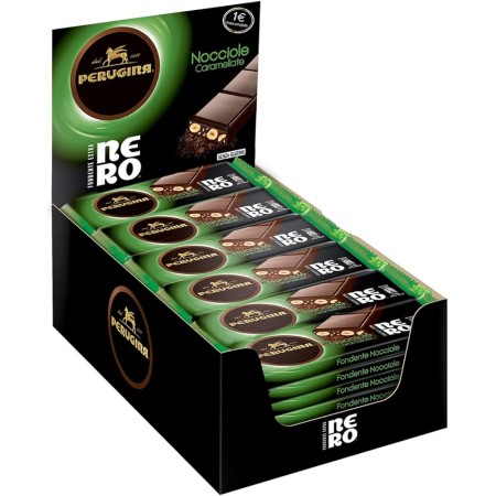 NESTLE' PERUGINA NERO BARRETTE NOCCIOLE CARAMELLATE CONF.35g x 36pz -promo- scad. 06/26