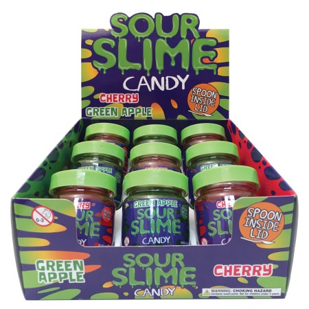 SOUR SLIME CANDY CHERRY & GREEN APPLE 100GR X 9 PEZZI