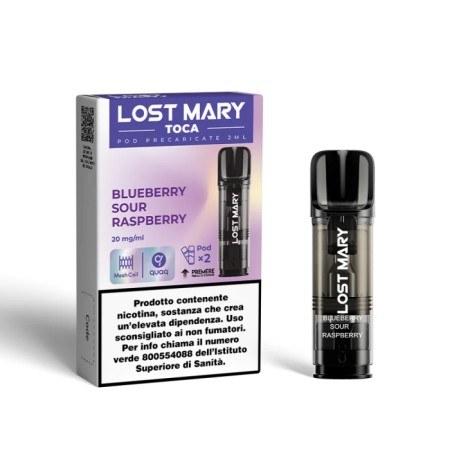 LOST MARY TOCA AIR -POD- BLUEBERRY SOUR RASPBERRY (2 PEZZI) 20 MG