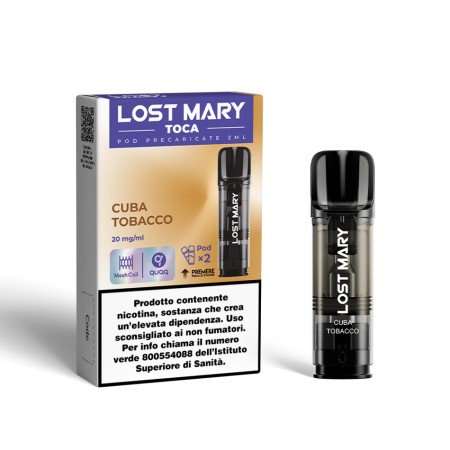 LOST MARY TOCA AIR -POD- CUBA TOBACCO (2 PEZZI) 20 MG